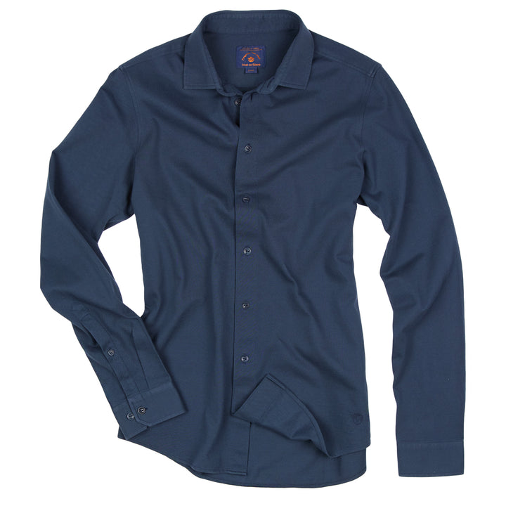 Luccio Dry Shirt in Navy Blue von Blue de Gênes