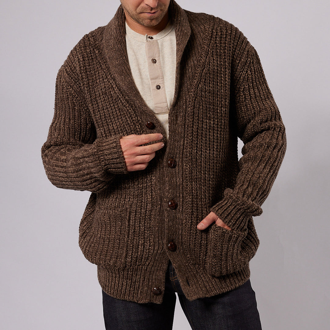 Pike Brothers 1923 Buccaneer Cardigan Brown Melange