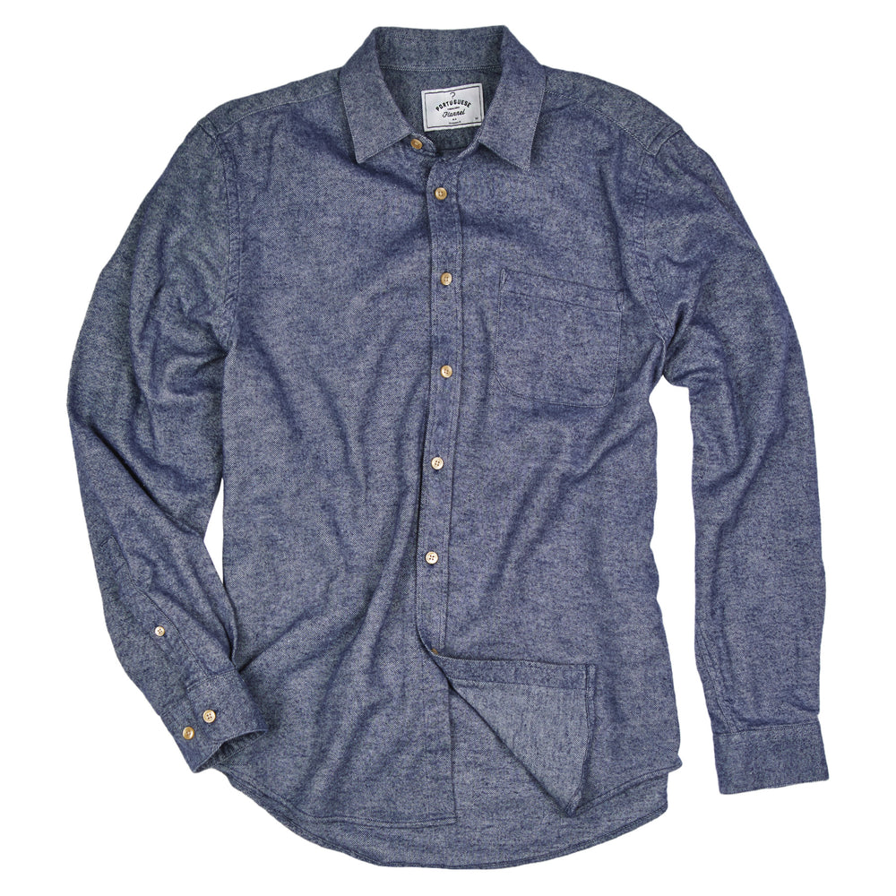 Portuguese Flanell Teca Indigo Hemd
