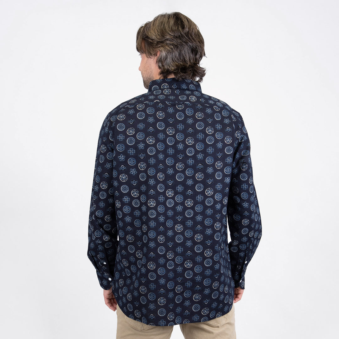 A.B.C.L. York Japanese Print Navy Shirt