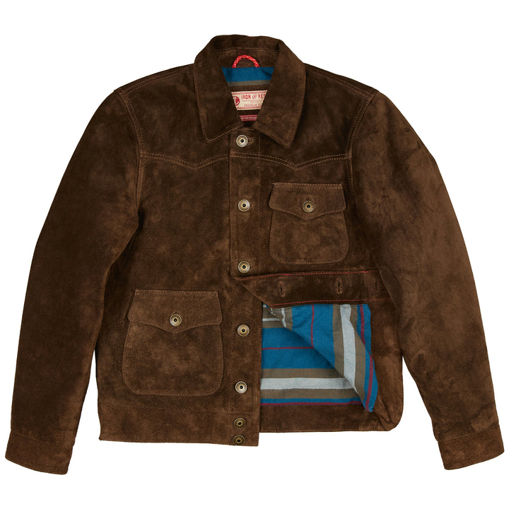 Iron and Resin Buffalo Suede Jacket Brown