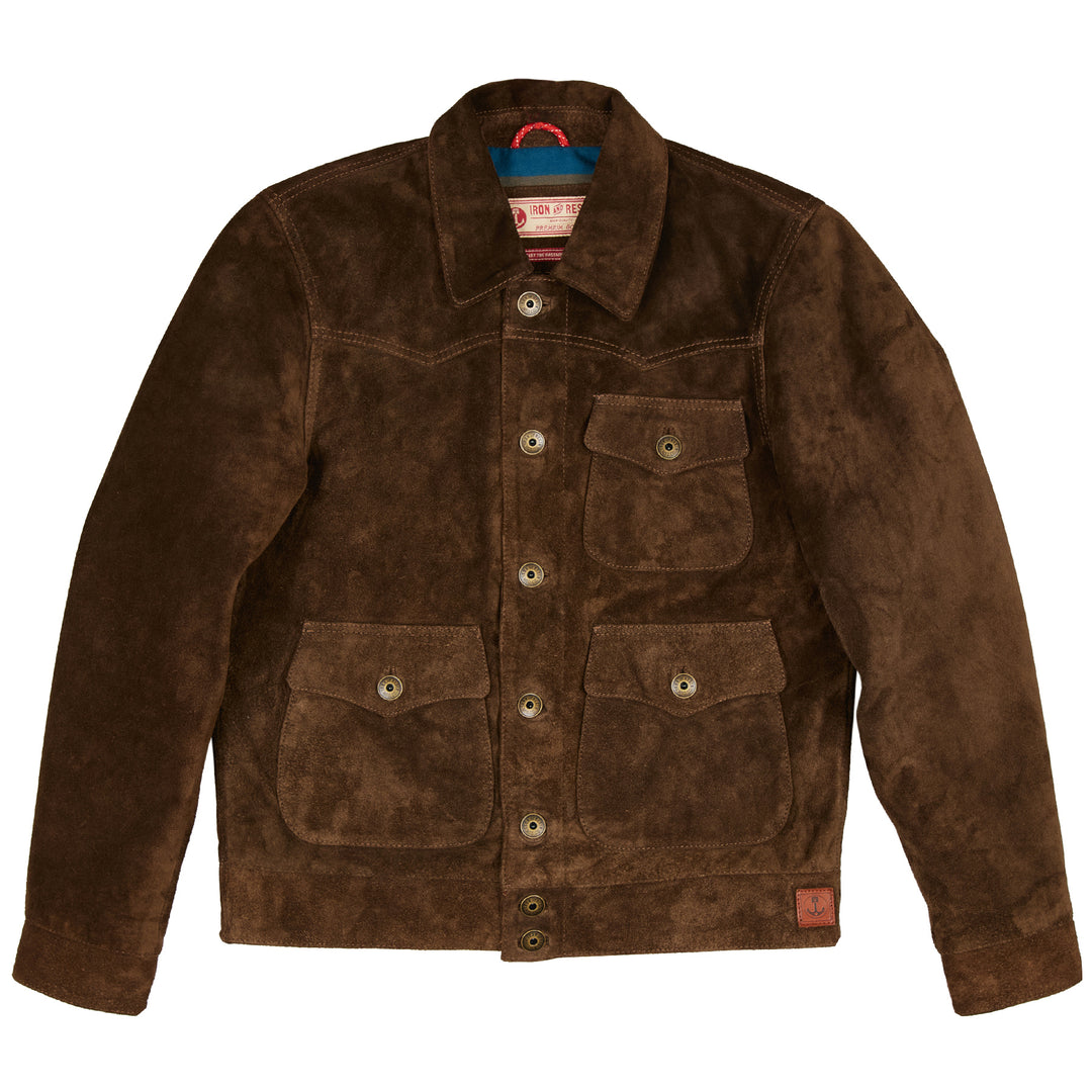 Iron and Resin Buffalo Suede Jacket Brown