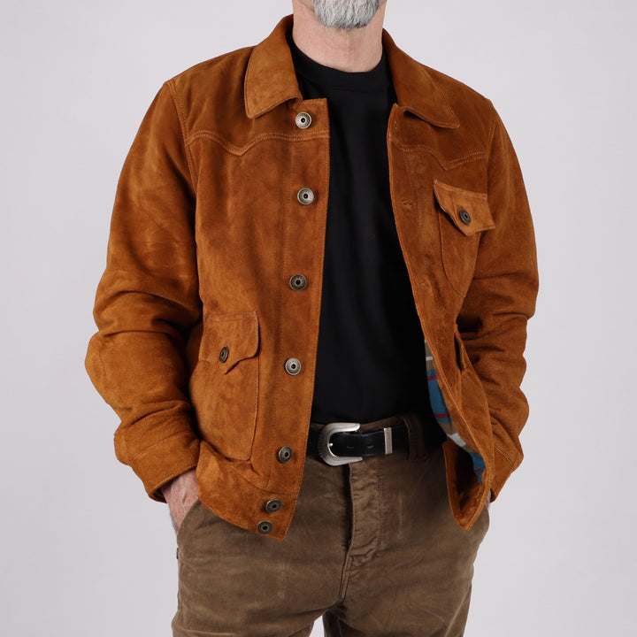 Iron and Resin Buffalo Suede Jacket Cognac