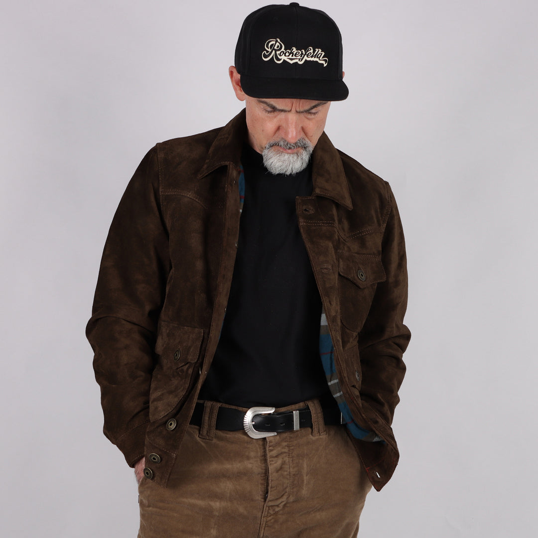 Iron and Resin Buffalo Suede Jacket Brown