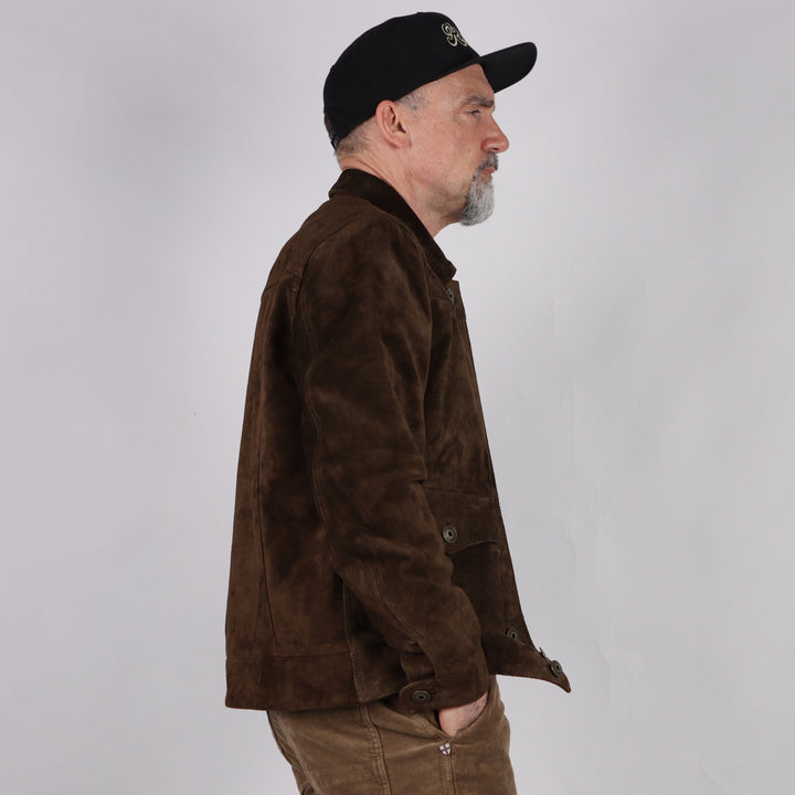 Iron and Resin Buffalo Suede Jacket Brown