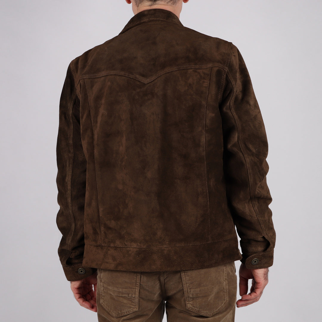 Iron and Resin Buffalo Suede Jacket Brown