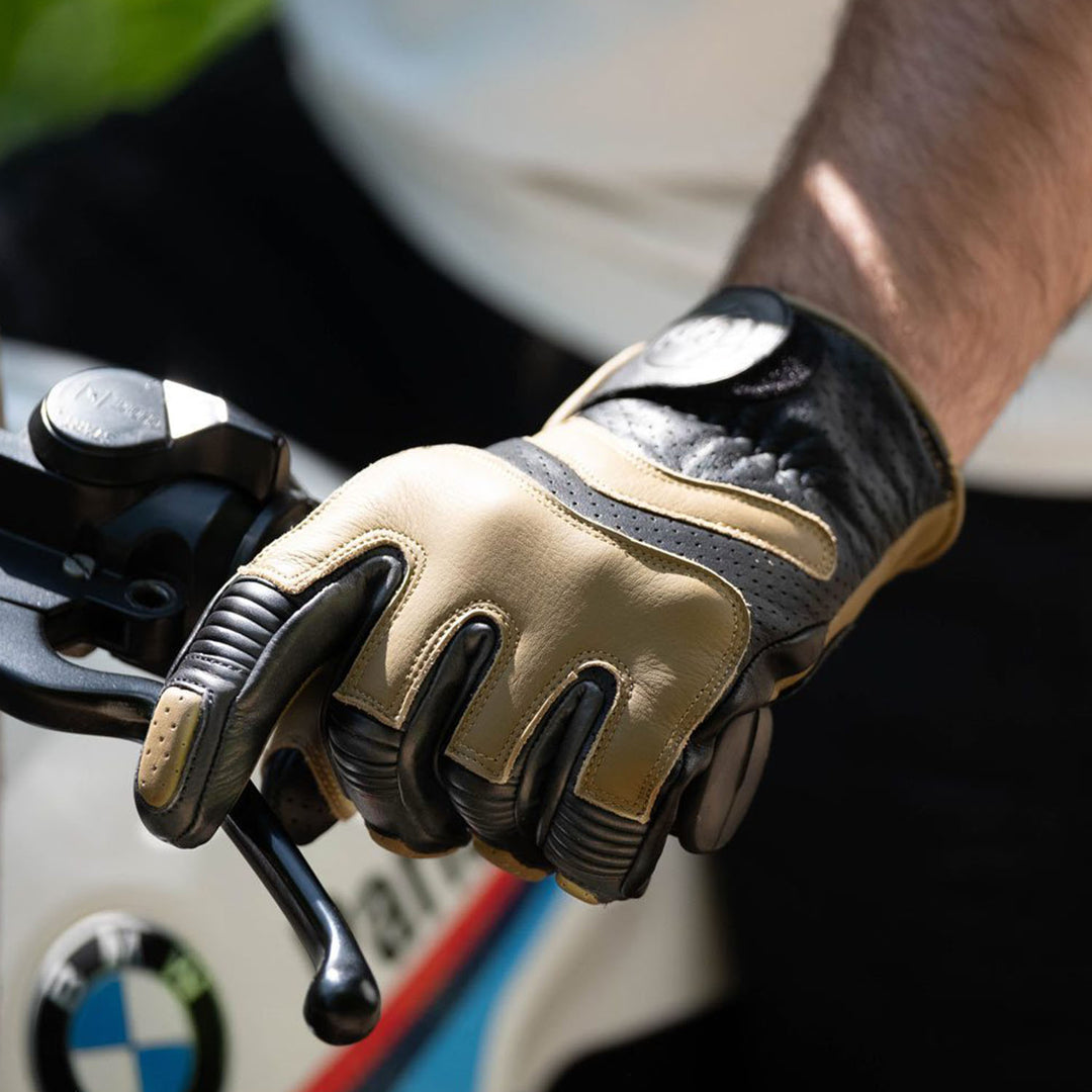 glory handschuhe Hero Leather CE Gloves Black Sand. Motorrad Lederhandschuhe – Rockerfella