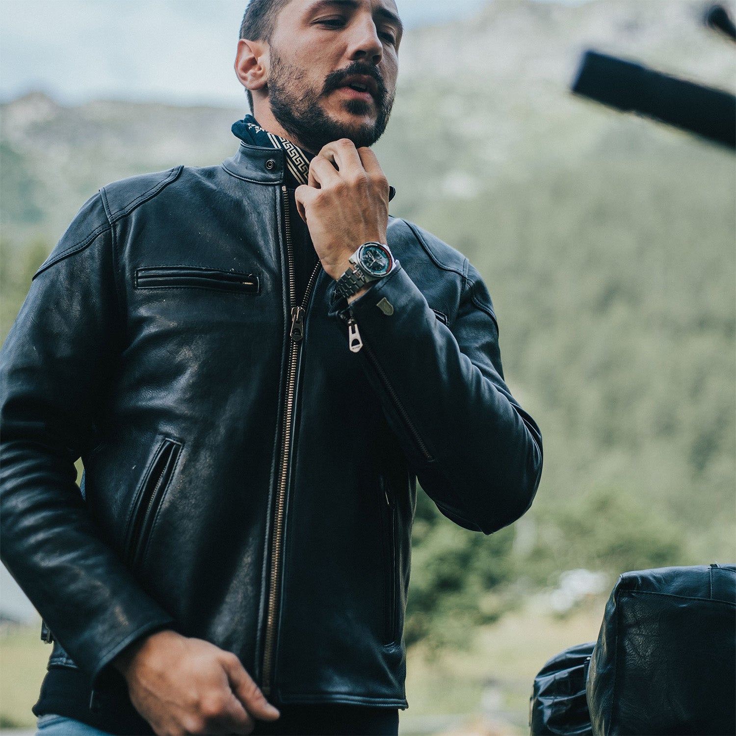 Shangri La Heritage Cafe Racer Schwarze Lederjacke Rockerfella