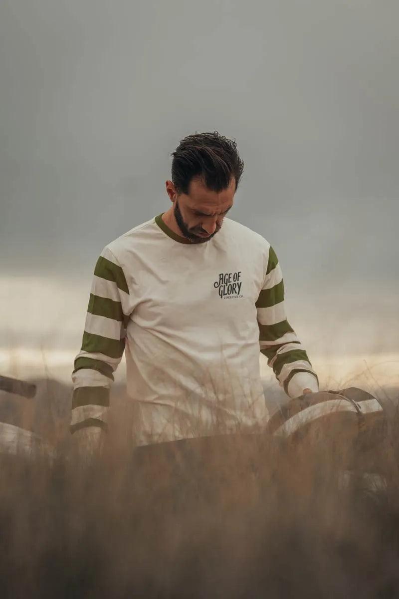 Age of Glory Riding Strong LS Tee Off White
