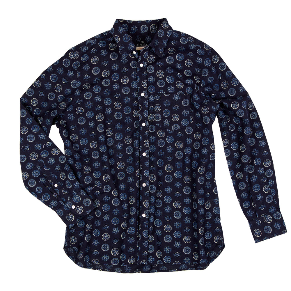 A.B.C.L. York Japanese Print Navy Shirt