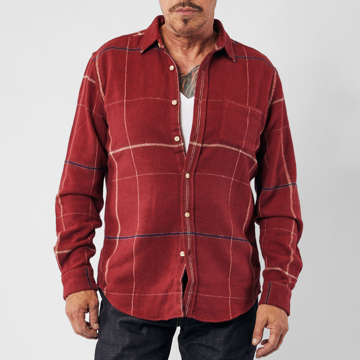 Portuguese Flannel Torso Shirt Bordeaux