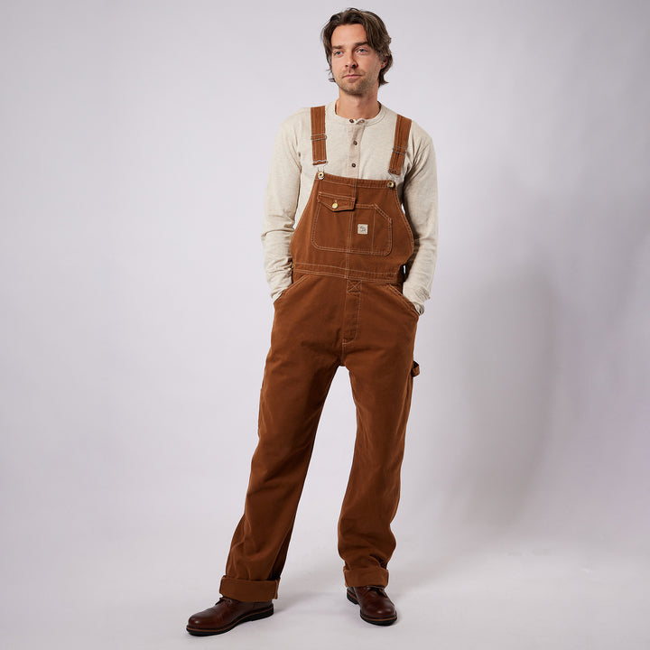 Hens Teeth Canvas Bib Overall Duck Brown