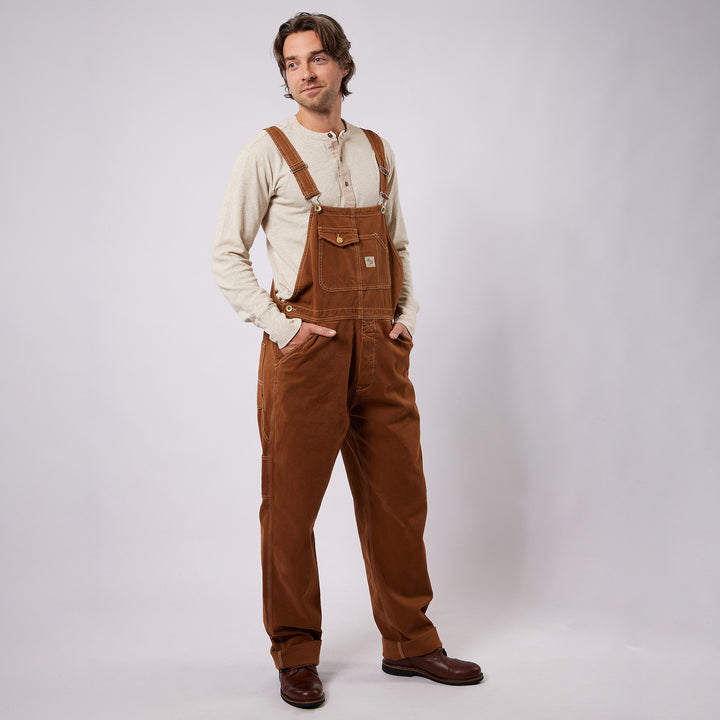 Hens Teeth Canvas Bib Overall Duck Brown