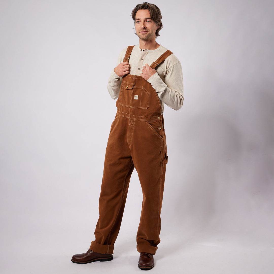 Hens Teeth Canvas Bib Overall Duck Brown