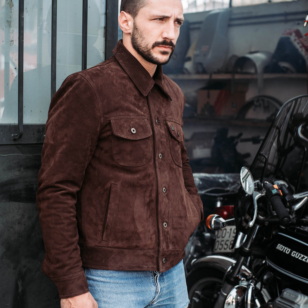 Shangri La Heritage Mens Suede Cafe Racer Jacket Best Cafe Racer